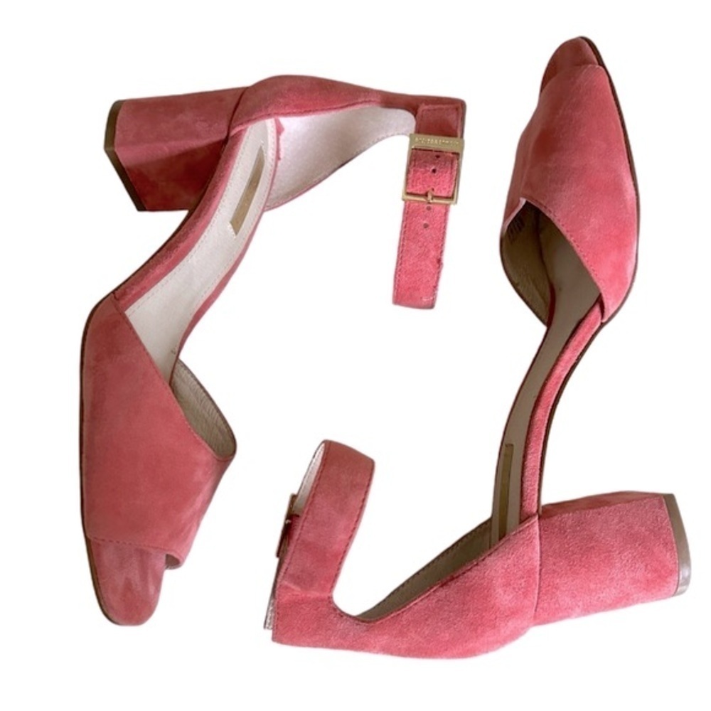 LOUISE ET CIE KARISA ANKLE CUFF PINK SUEDE BLOCK HEEL SIZE 7.5 - Picture 3 of 13